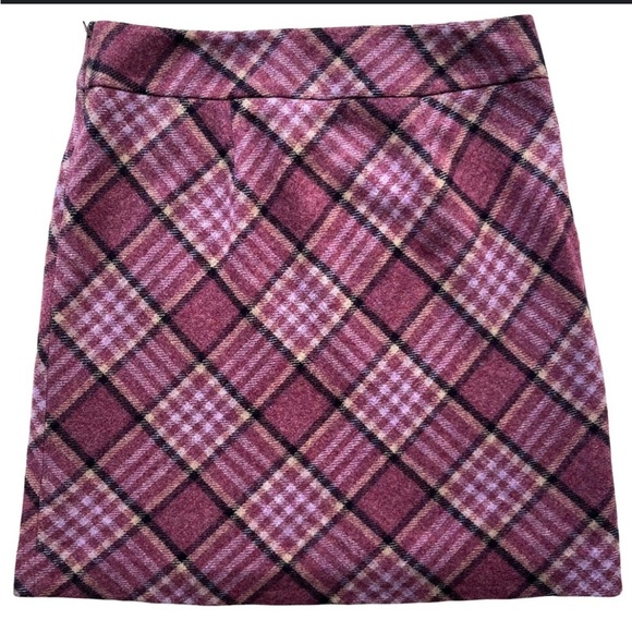 Talbots Plaid Skirt Womens size 10 Purple Short Wool Preppy - Picture 1 of 5